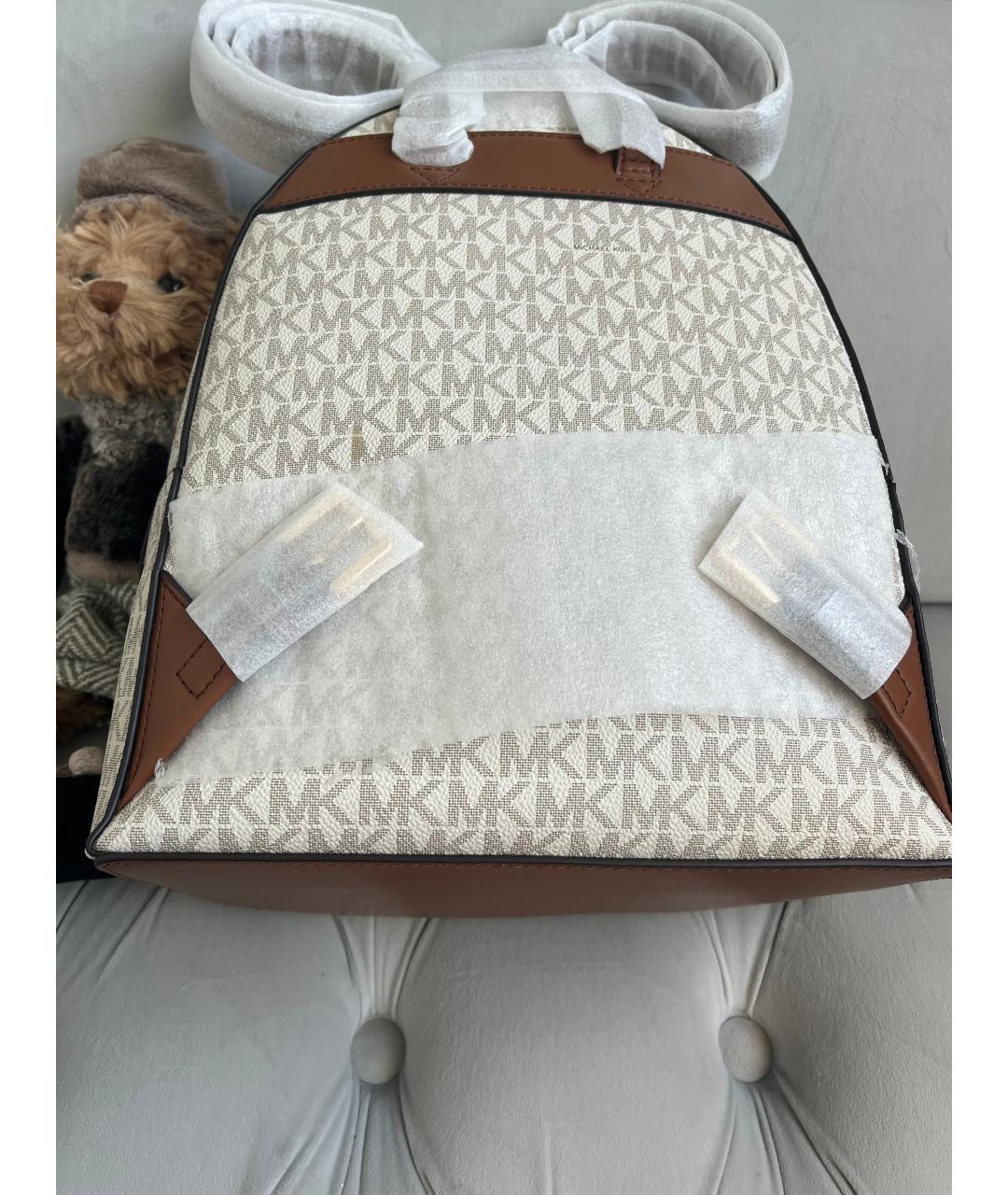 MICHAEL KORS Бежевый кожаный рюкзак, фото 3