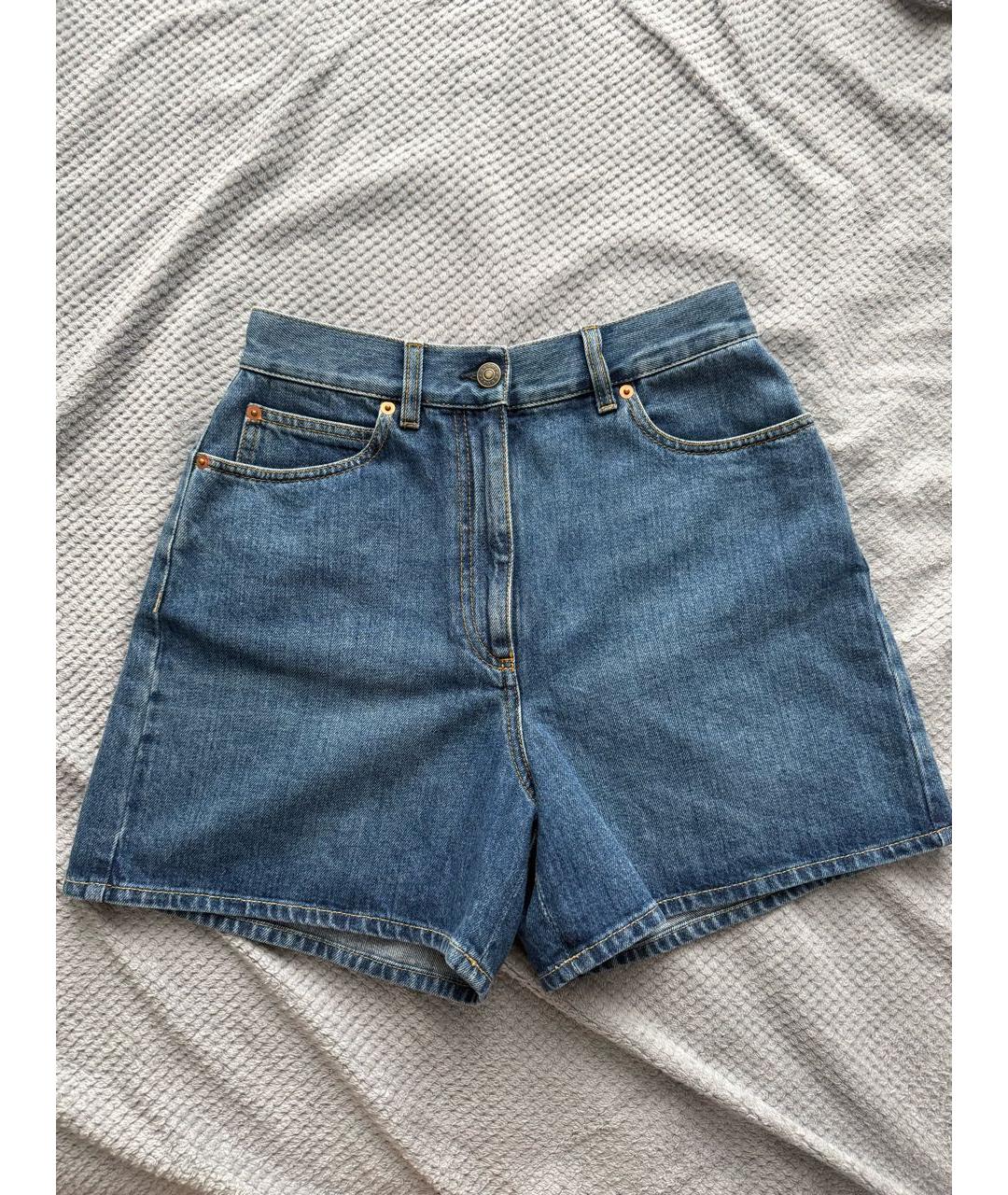 GUCCI Синие деним шорты, фото 5