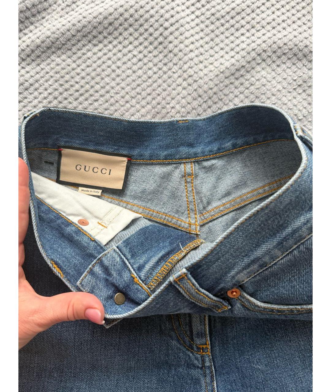 GUCCI Синие деним шорты, фото 4