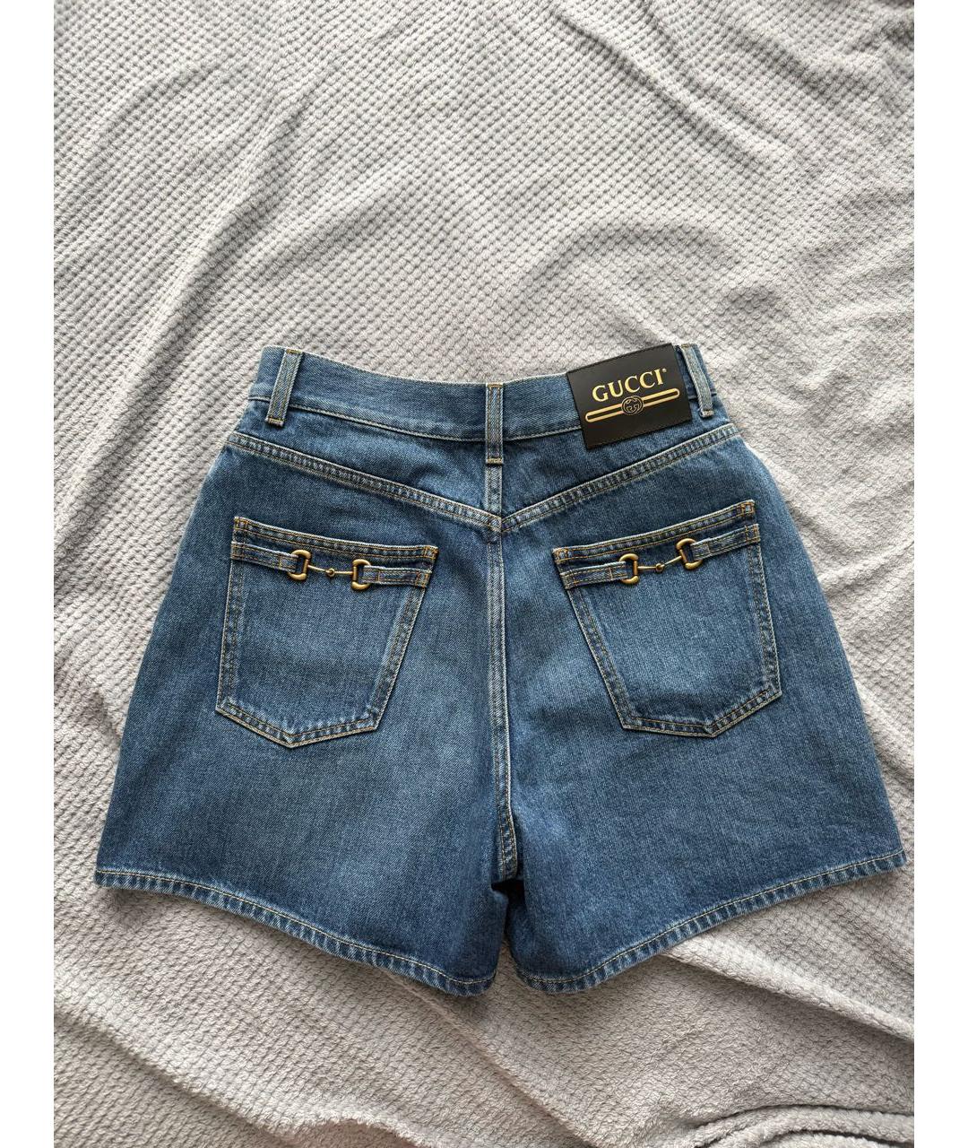 GUCCI Синие деним шорты, фото 2