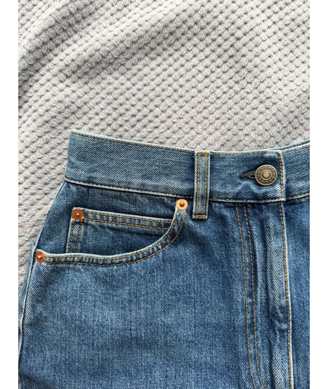 GUCCI Синие деним шорты, фото 3