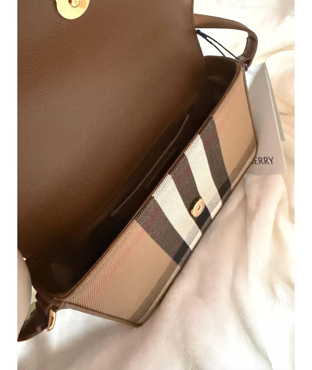 BURBERRY Коричневая кожаная сумка через плечо, фото 4