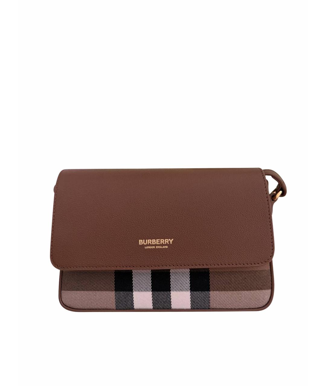 BURBERRY Коричневая кожаная сумка через плечо, фото 1