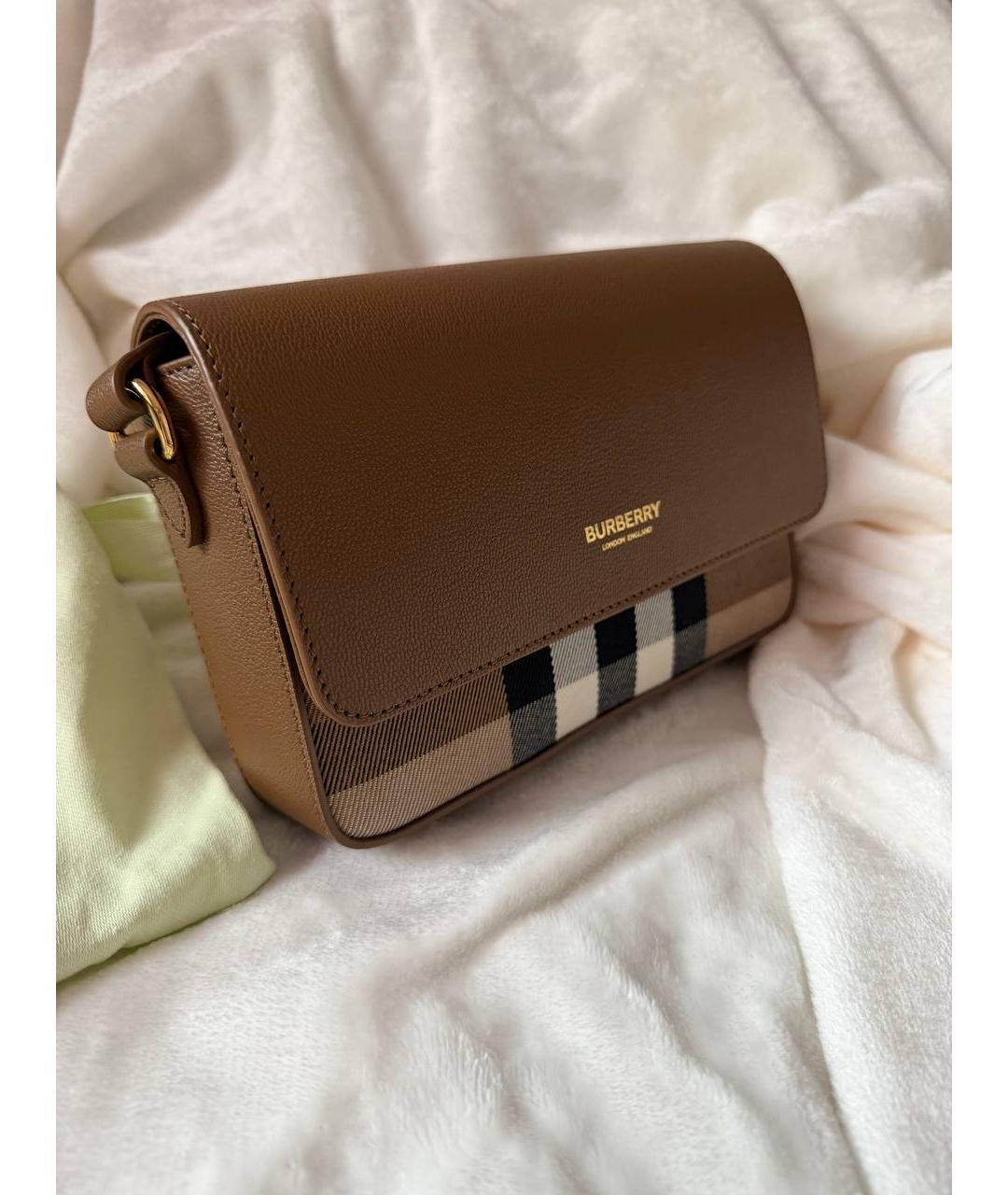 BURBERRY Коричневая кожаная сумка через плечо, фото 2