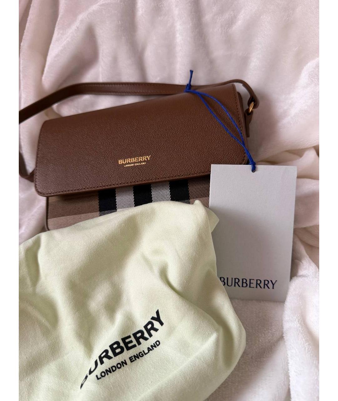 BURBERRY Коричневая кожаная сумка через плечо, фото 5