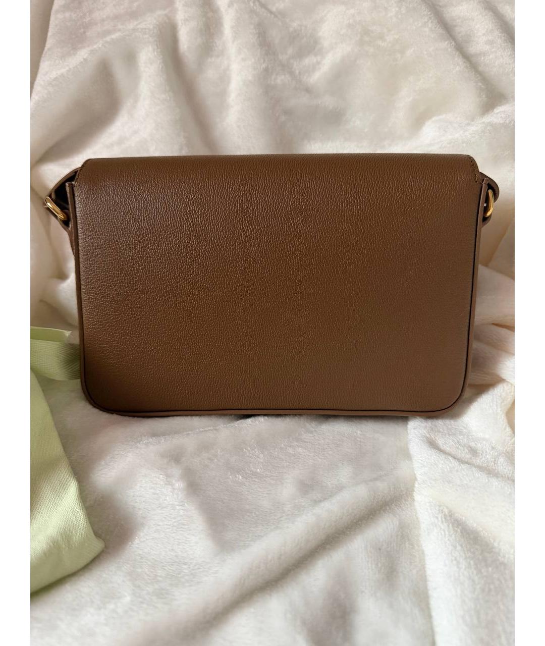 BURBERRY Коричневая кожаная сумка через плечо, фото 3