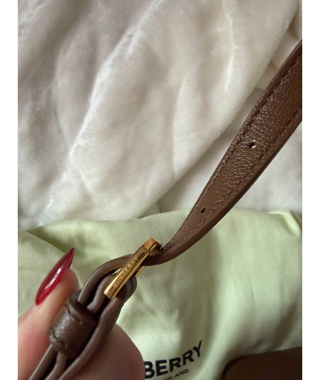 BURBERRY Коричневая кожаная сумка через плечо, фото 8