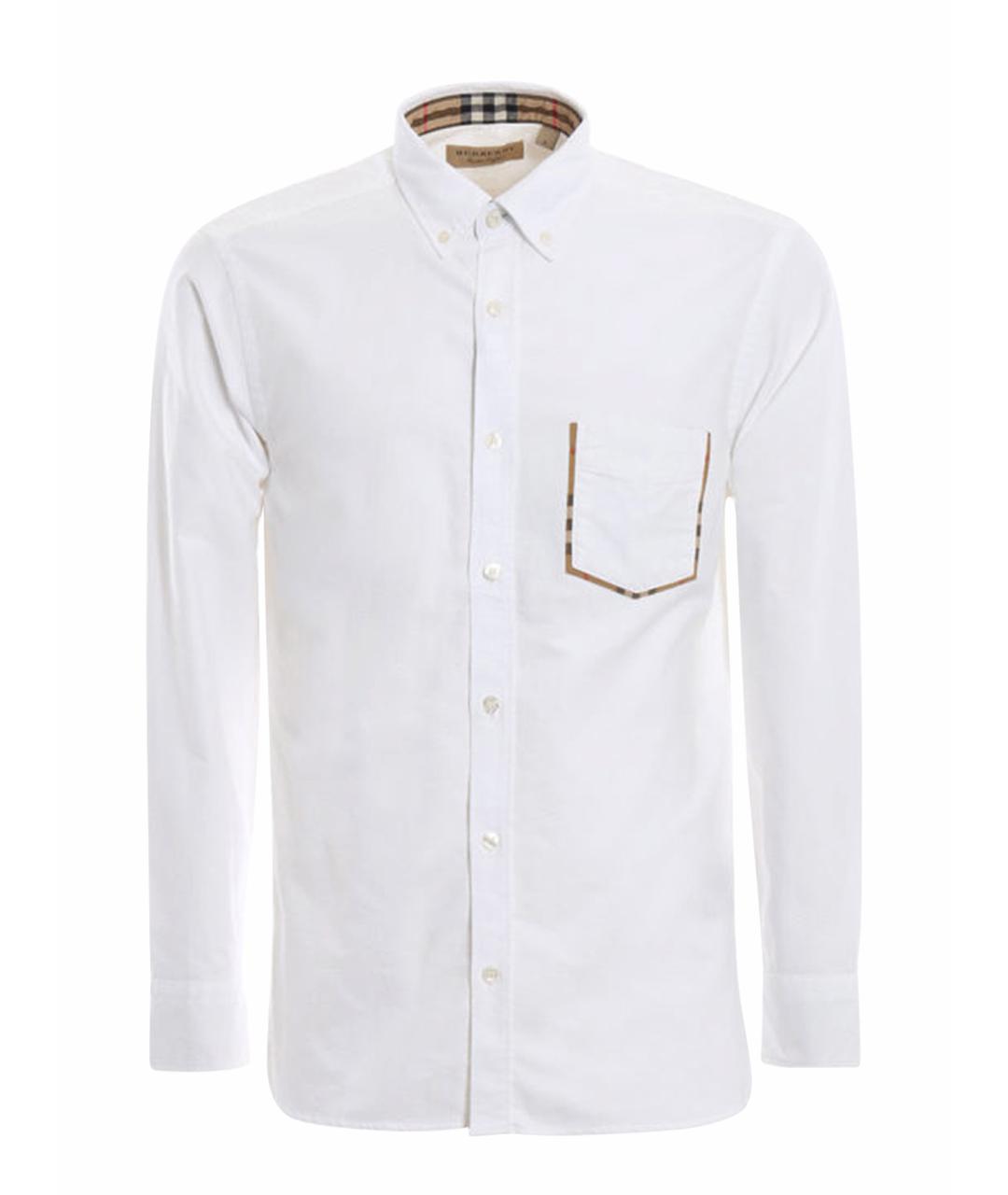 BURBERRY Белая хлопковая классическая рубашка, фото 1