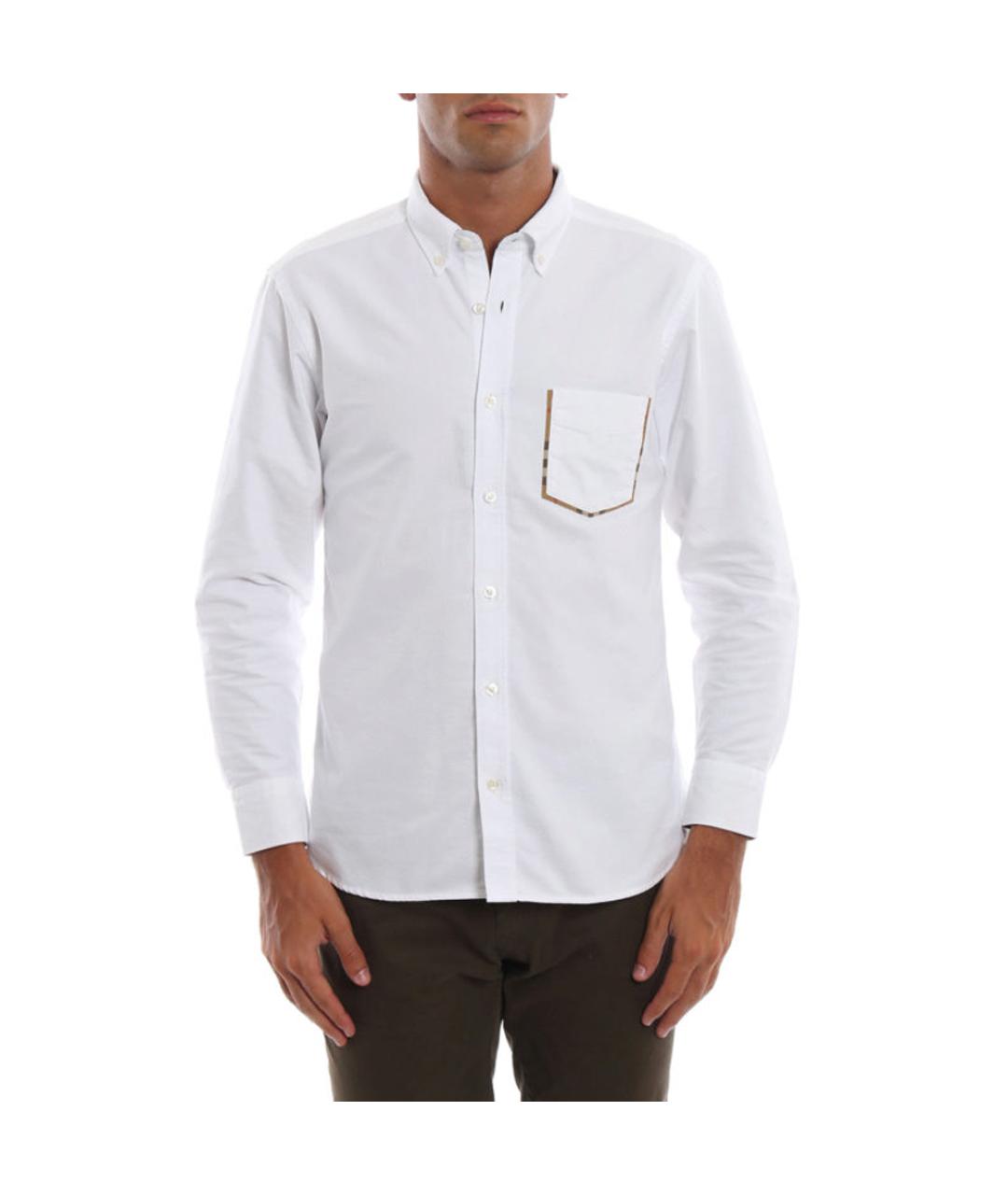 BURBERRY Белая хлопковая классическая рубашка, фото 2