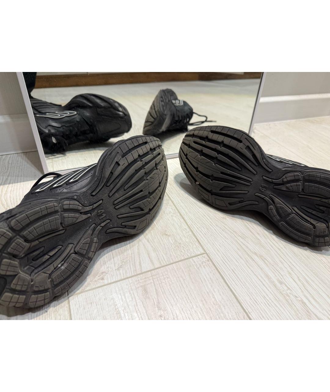 BALENCIAGA Черные кожаные низкие кроссовки / кеды, фото 5