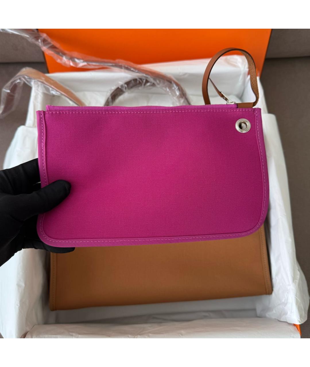 HERMES Коричневая кожаная сумка через плечо, фото 6