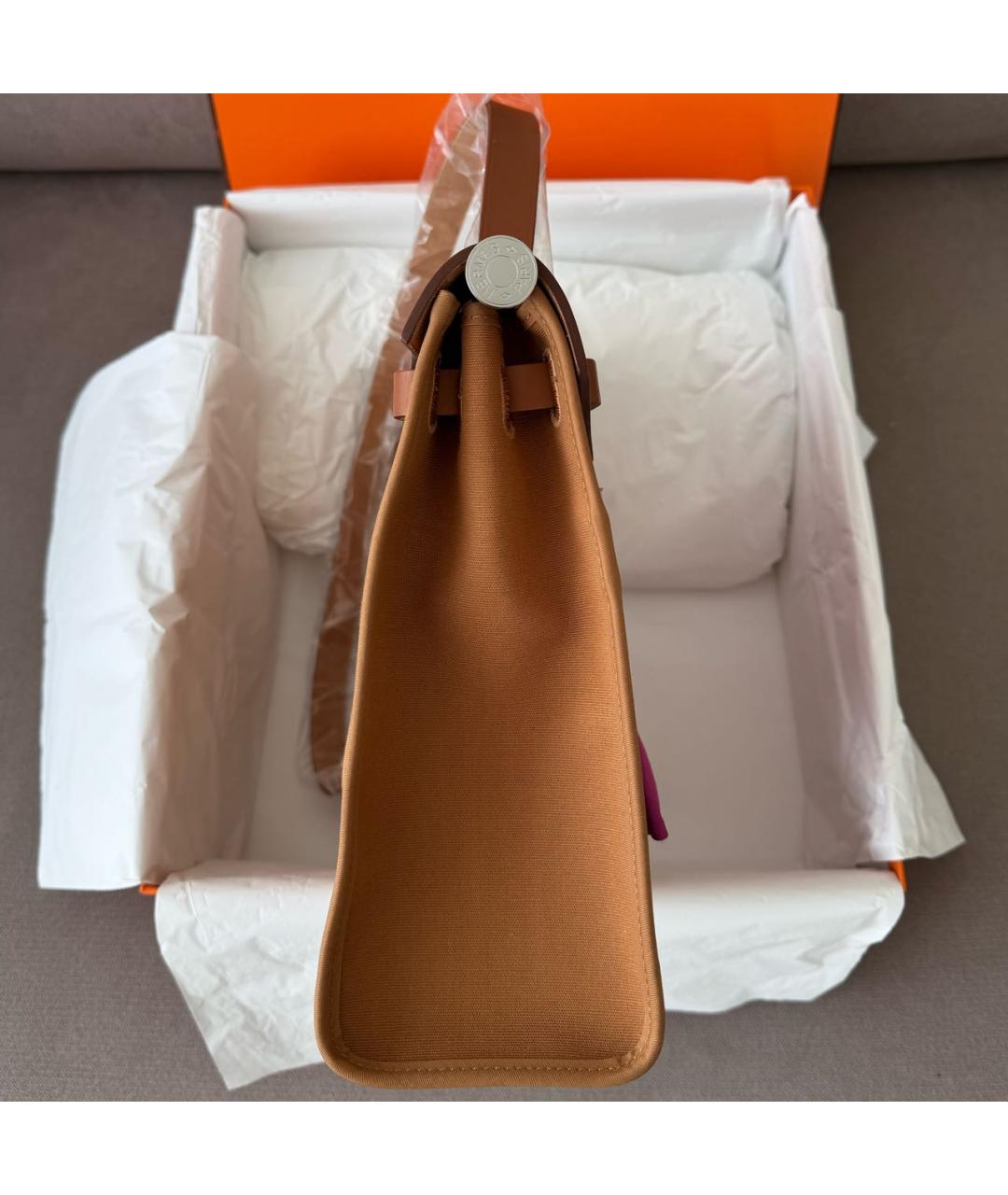 HERMES Коричневая кожаная сумка через плечо, фото 4