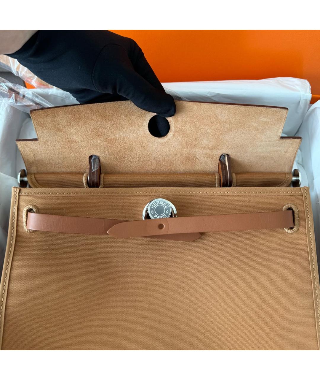 HERMES Коричневая кожаная сумка через плечо, фото 5