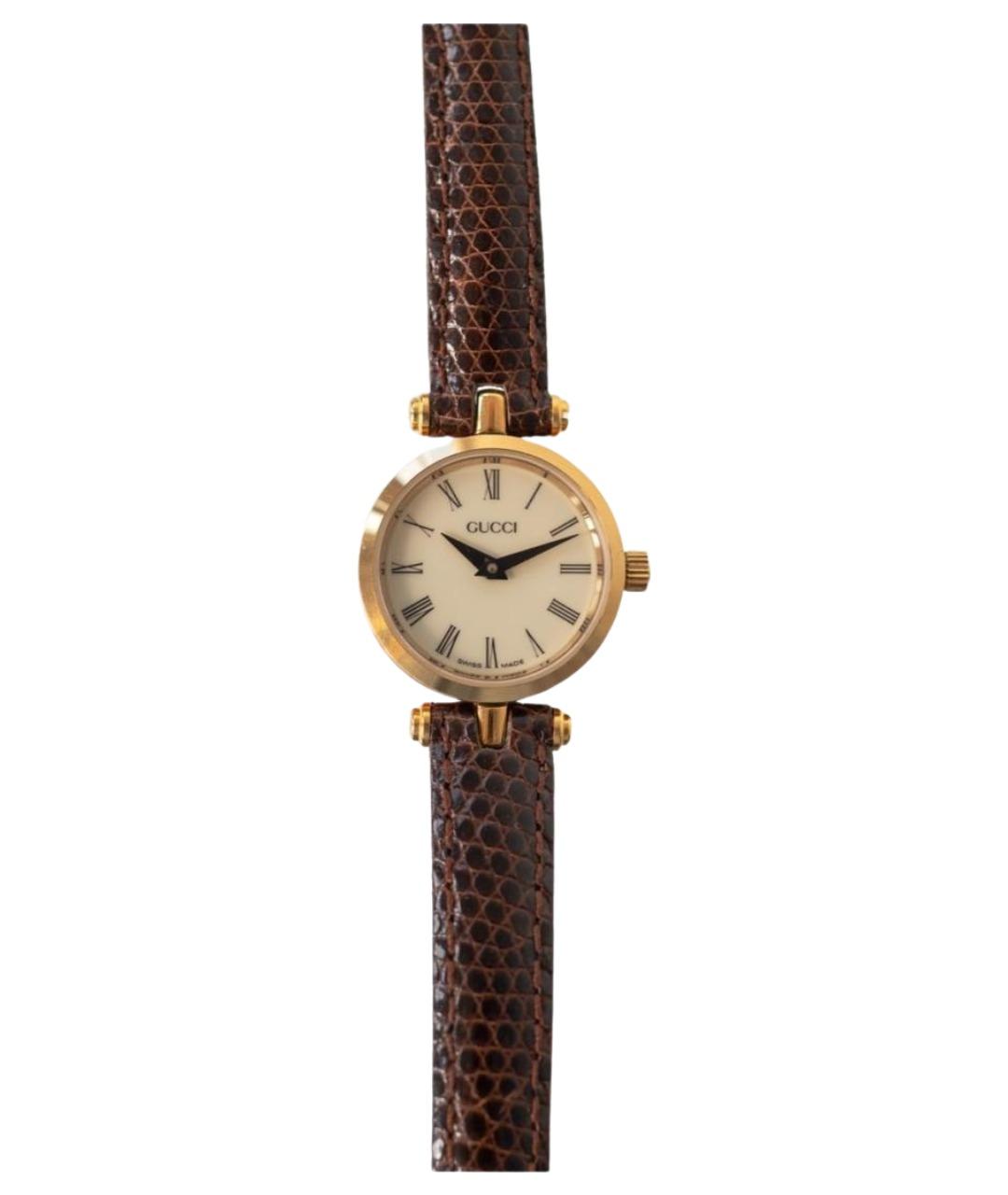 GUCCI Золотые кожаные часы, фото 1