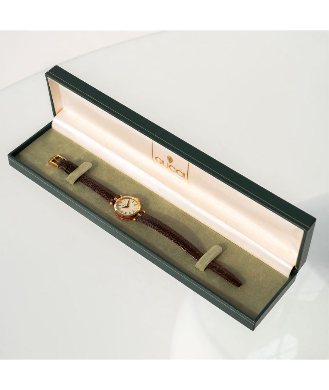 GUCCI Золотые кожаные часы, фото 3