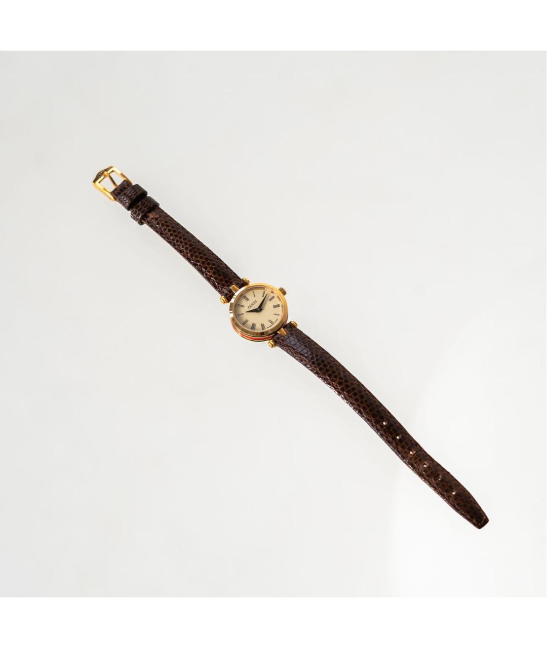 GUCCI Золотые кожаные часы, фото 2
