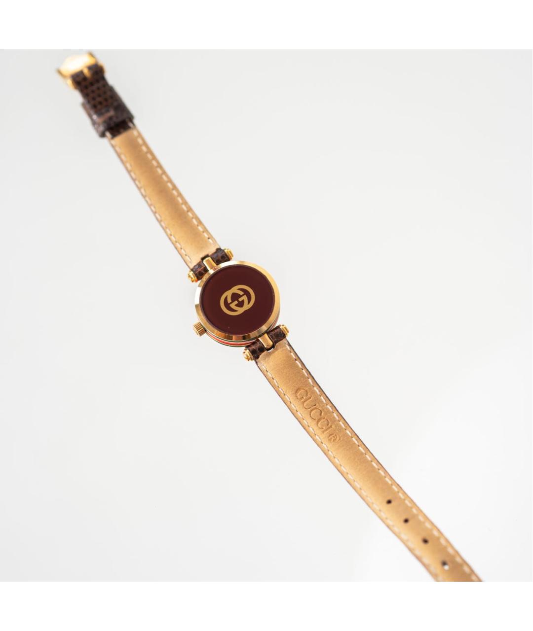 GUCCI Золотые кожаные часы, фото 5