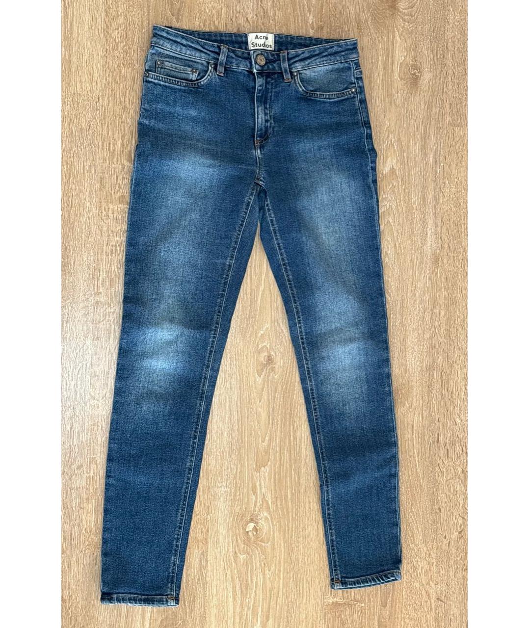 ACNE STUDIOS Голубые хлопко-полиэстеровые джинсы слим, фото 6