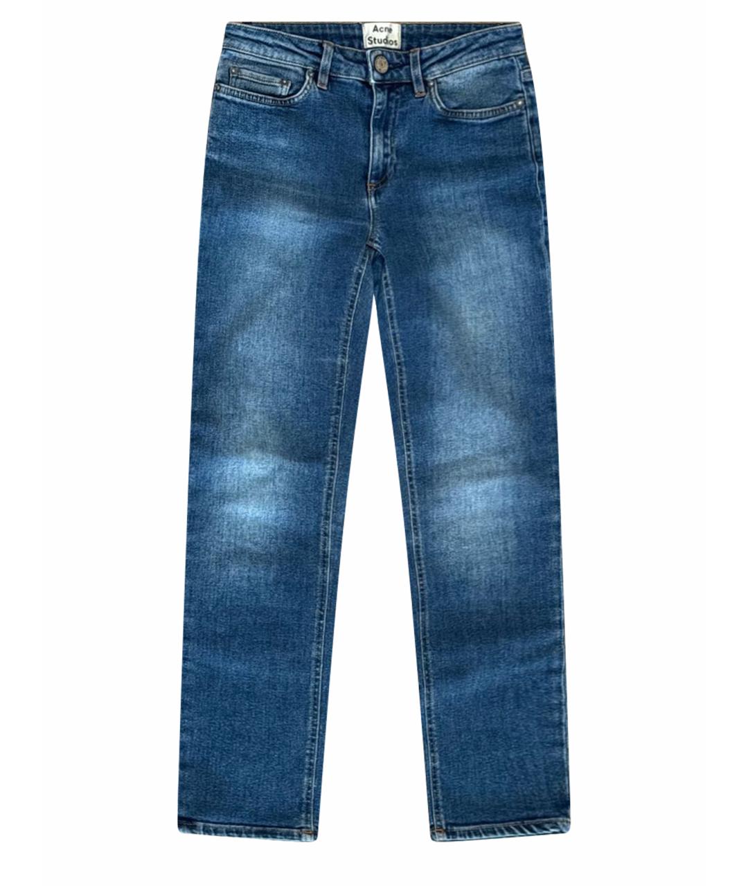 ACNE STUDIOS Голубые хлопко-полиэстеровые джинсы слим, фото 1