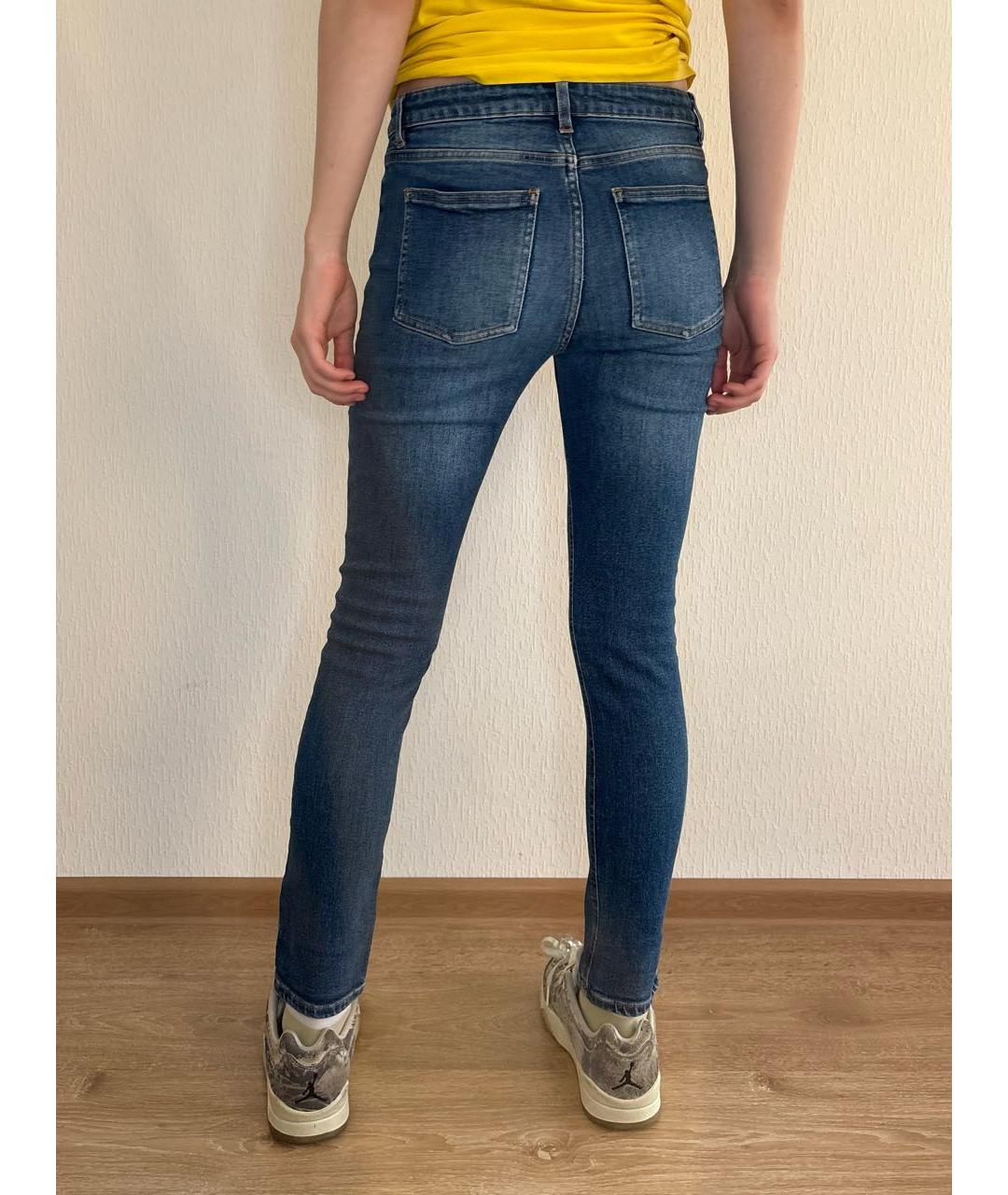 ACNE STUDIOS Голубые хлопко-полиэстеровые джинсы слим, фото 3