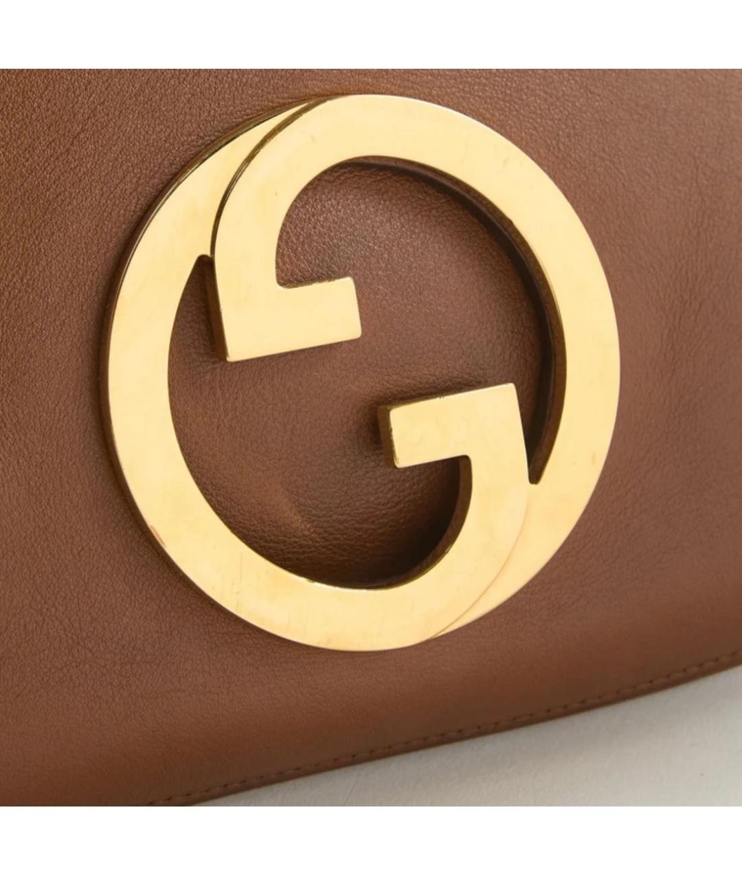 GUCCI Коричневая кожаная сумка через плечо, фото 5
