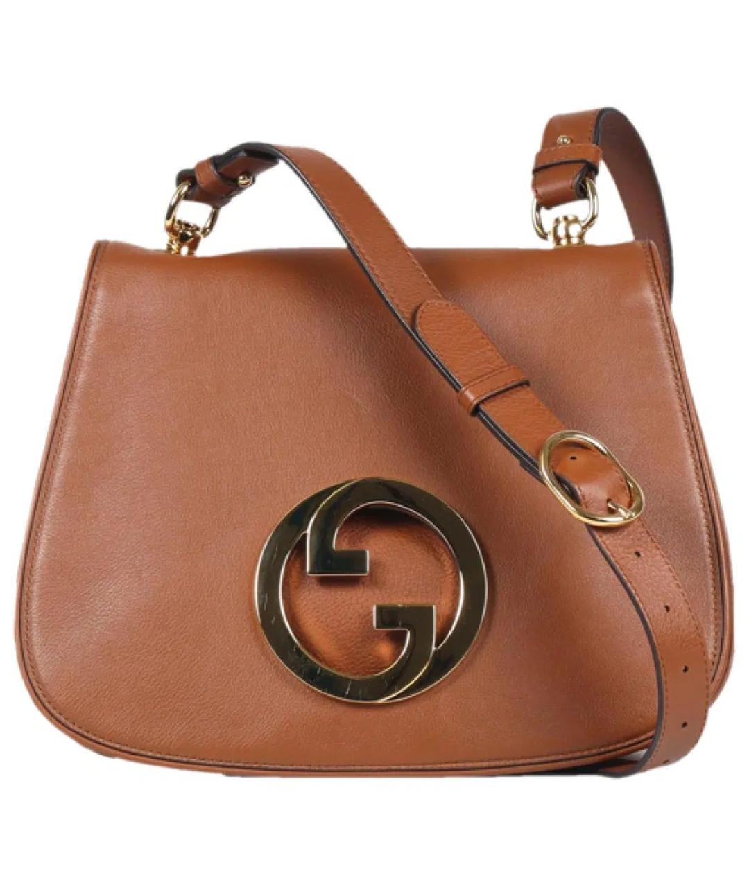 GUCCI Коричневая кожаная сумка через плечо, фото 1