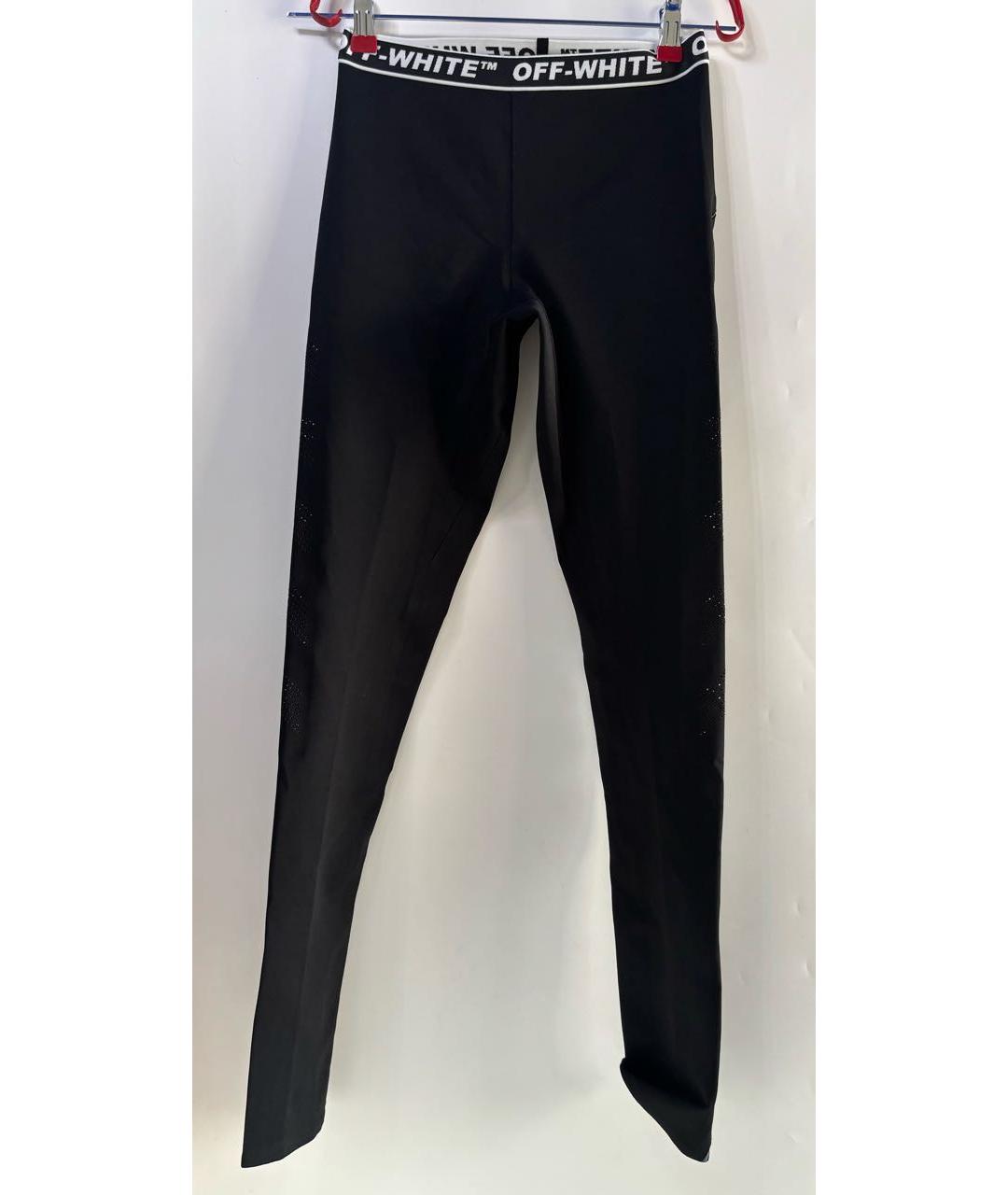 OFF-WHITE Черные вискозные леггинсы и велосипедки, фото 7