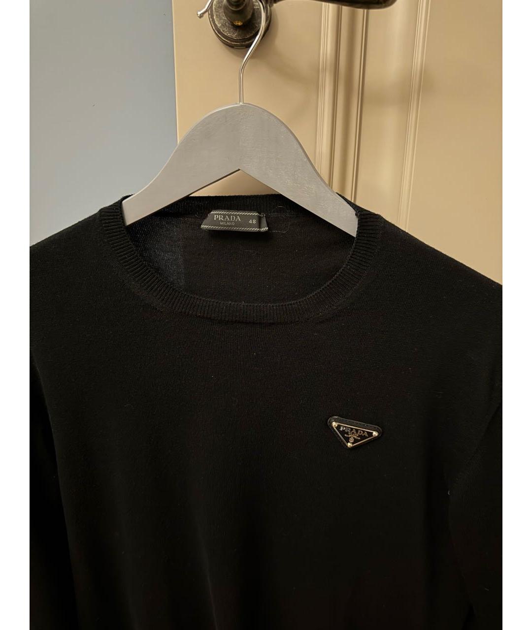 PRADA Черный хлопковый джемпер / свитер, фото 3