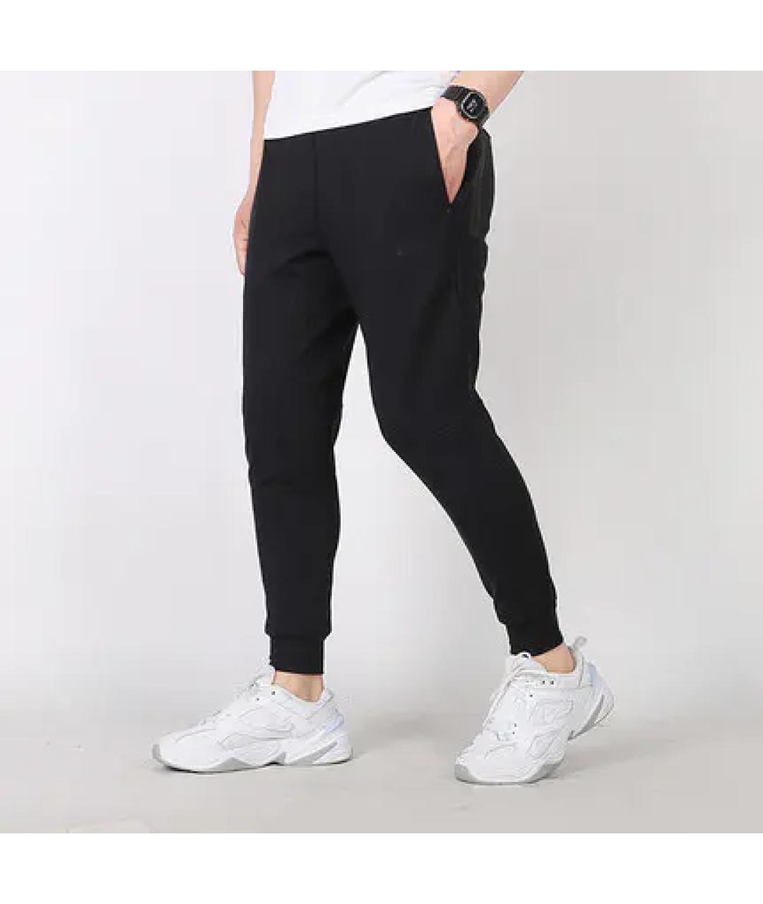 NIKE Черные хлопковые повседневные брюки, фото 3