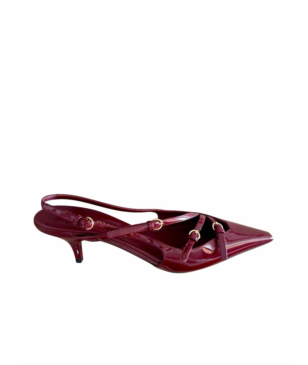 MIU MIU Бордовые кожаные туфли, фото 1