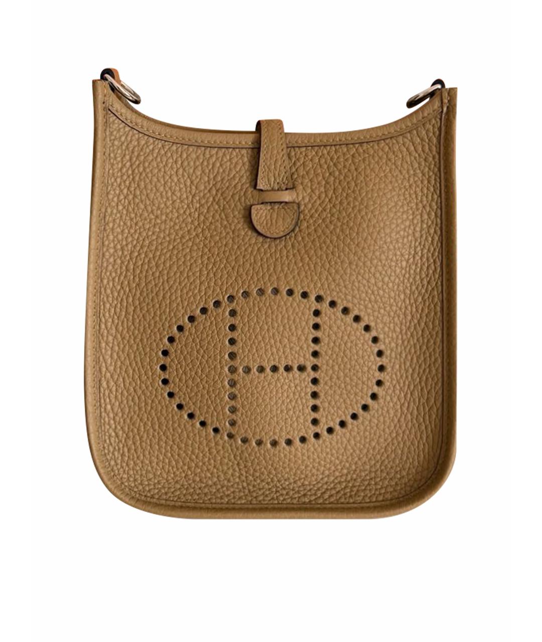 HERMES Хаки кожаная сумка через плечо, фото 1