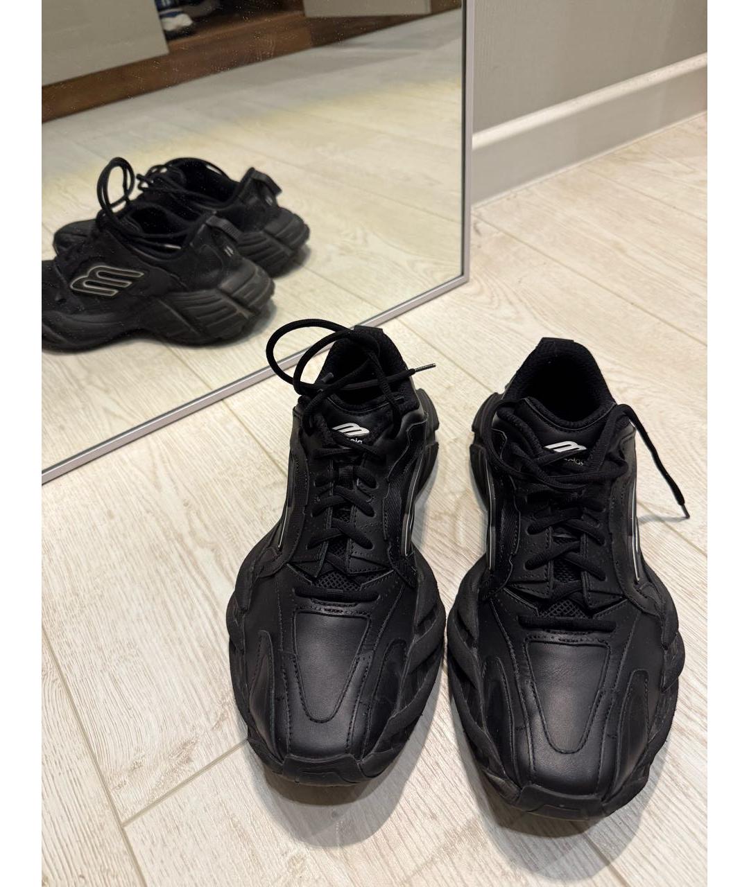 BALENCIAGA Черные кожаные кроссовки, фото 2