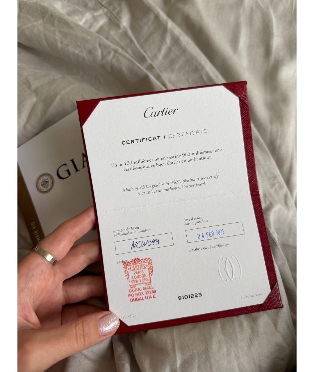 CARTIER Белое платиновое кольцо, фото 3