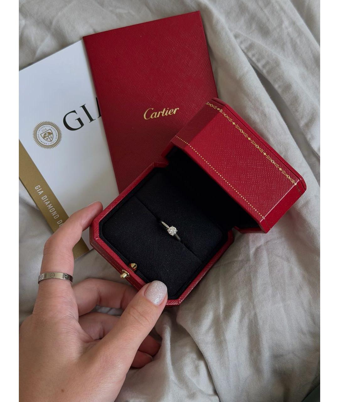 CARTIER Белое платиновое кольцо, фото 5