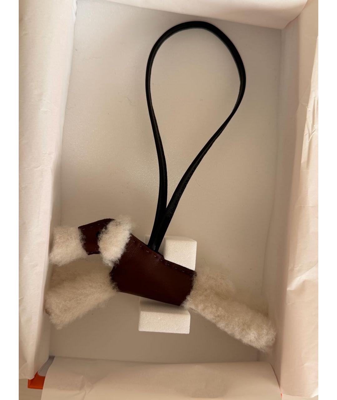 HERMES Бордовый брелок, фото 2