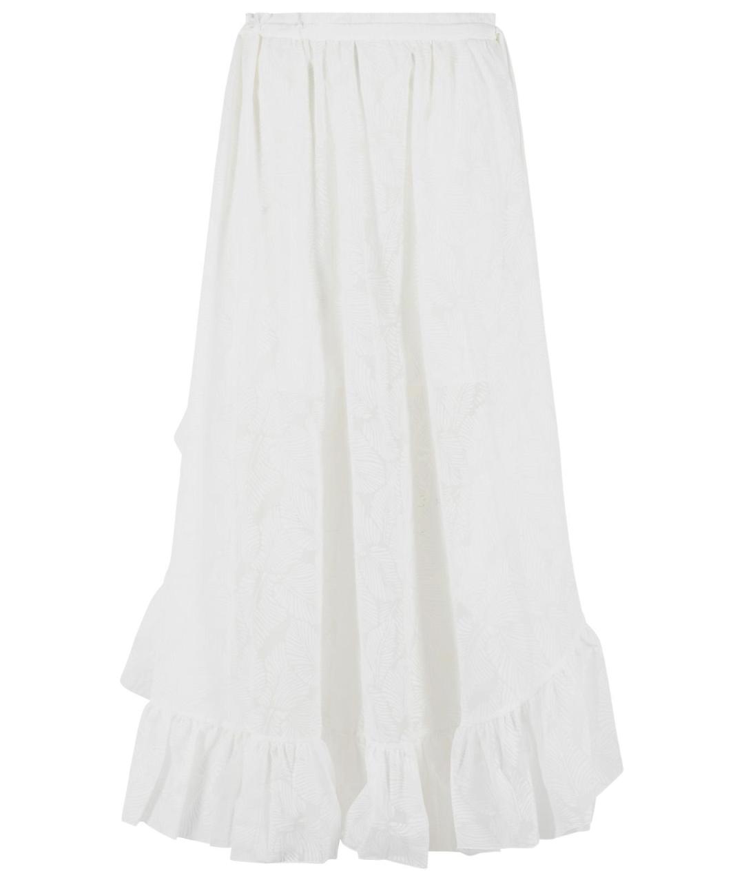 ZIMMERMANN Белая хлопковая юбка макси, фото 1