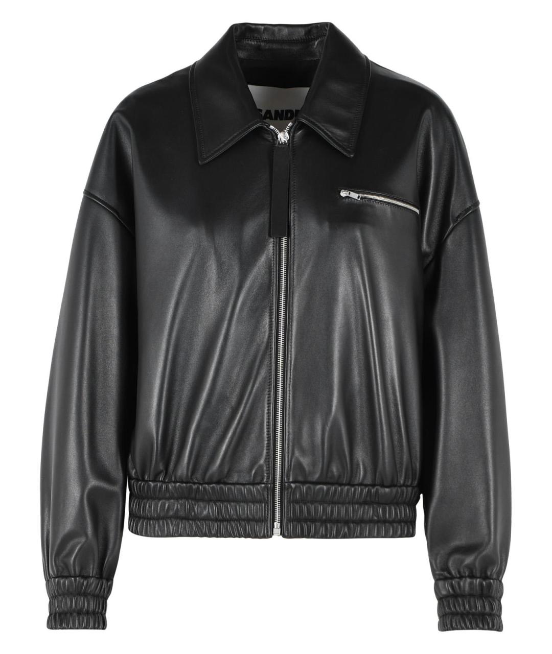 JIL SANDER Черная кожаная куртка, фото 1