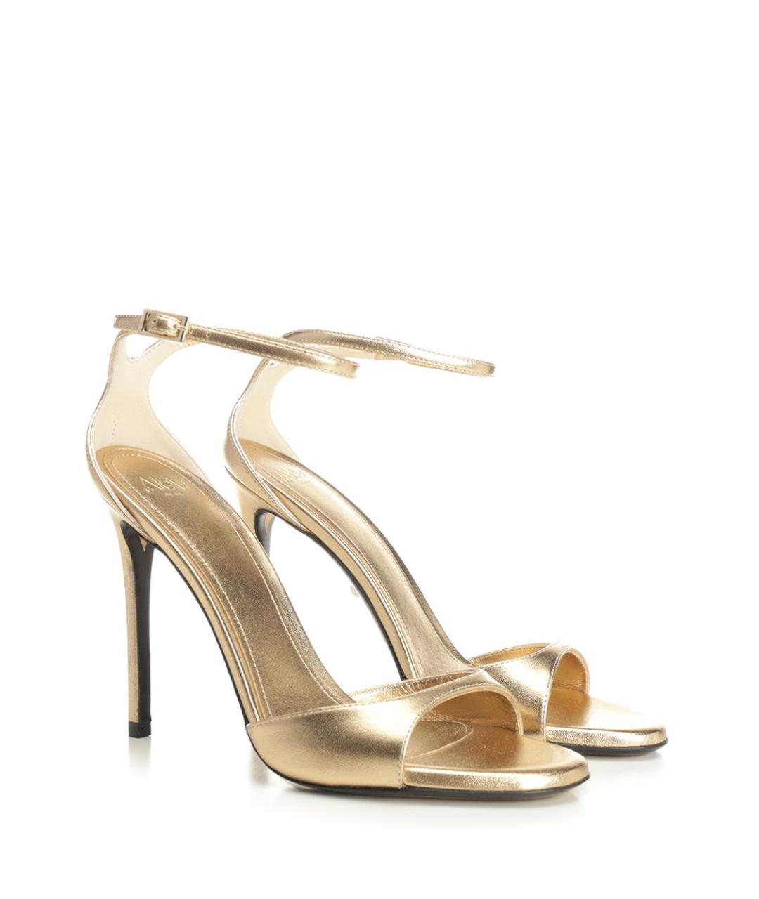 ALEVI Золотые кожаные босоножки, фото 2