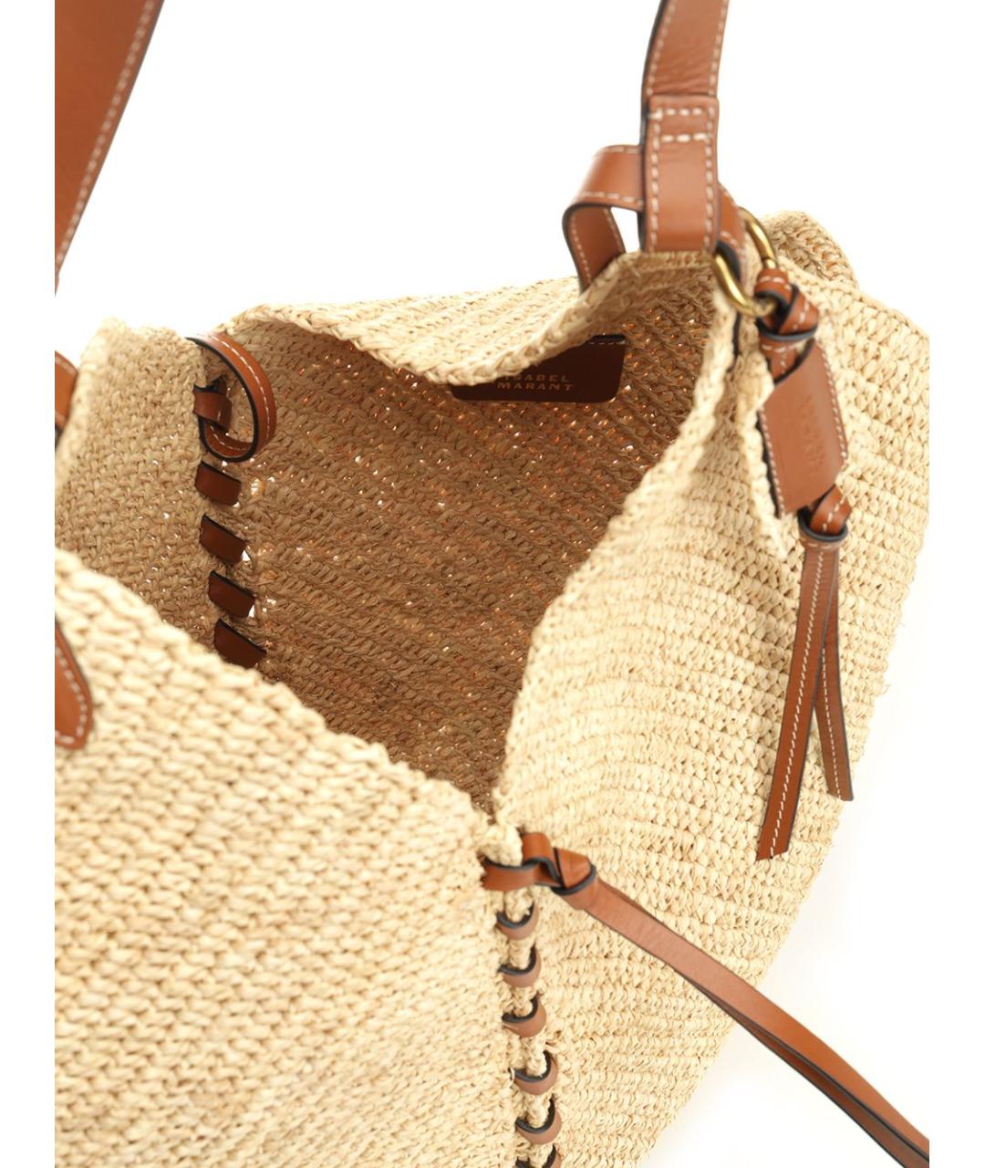 ISABEL MARANT Бежевая пелетеная сумка тоут, фото 4