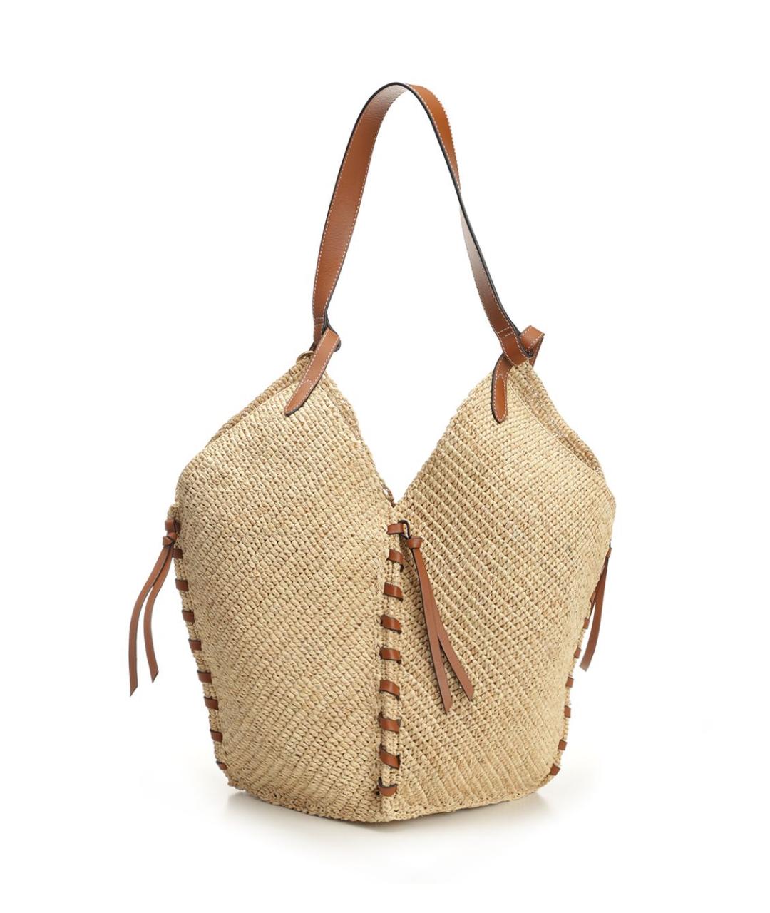 ISABEL MARANT Бежевая пелетеная сумка тоут, фото 3