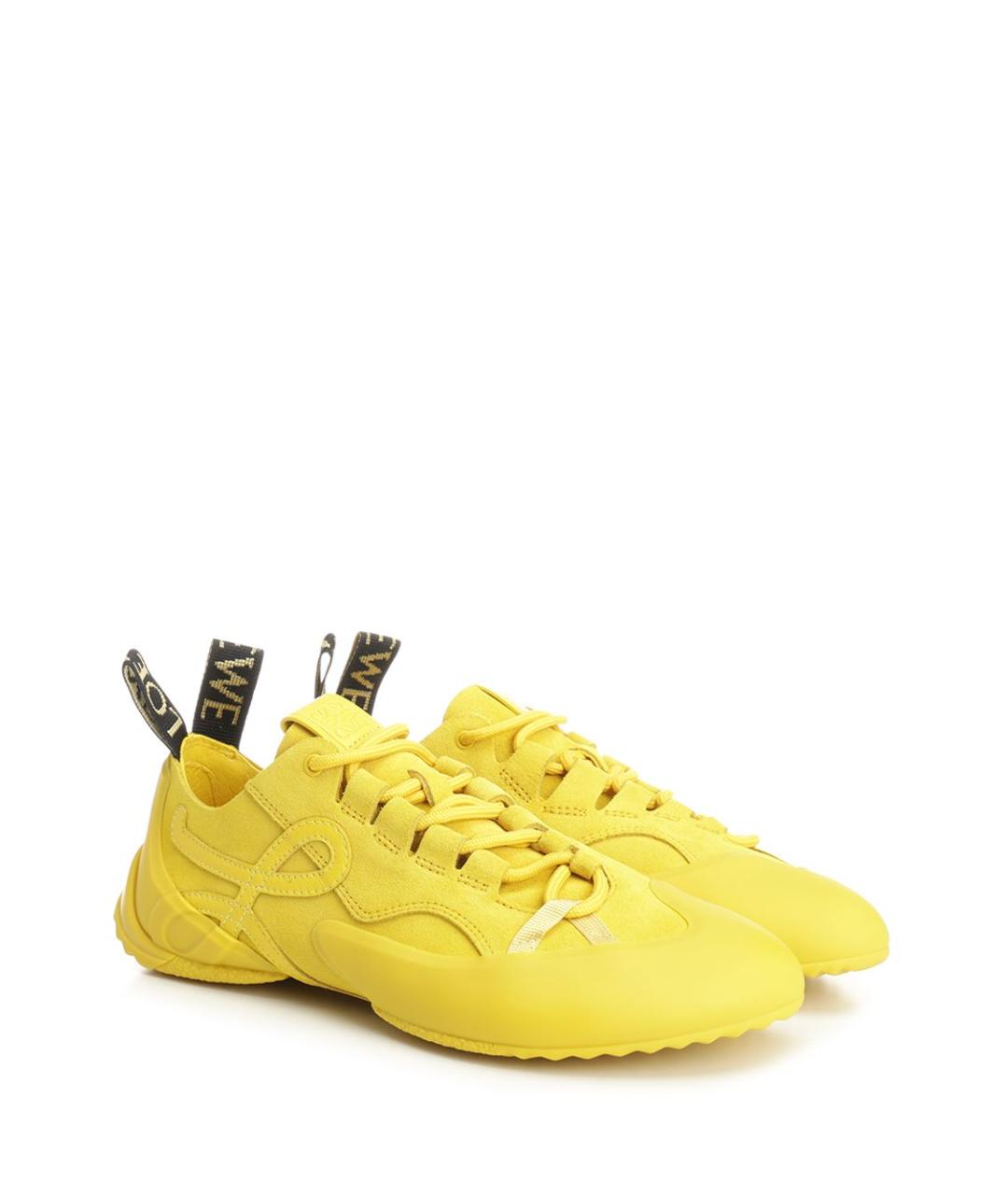 LOEWE Желтые кожаные кроссовки, фото 2