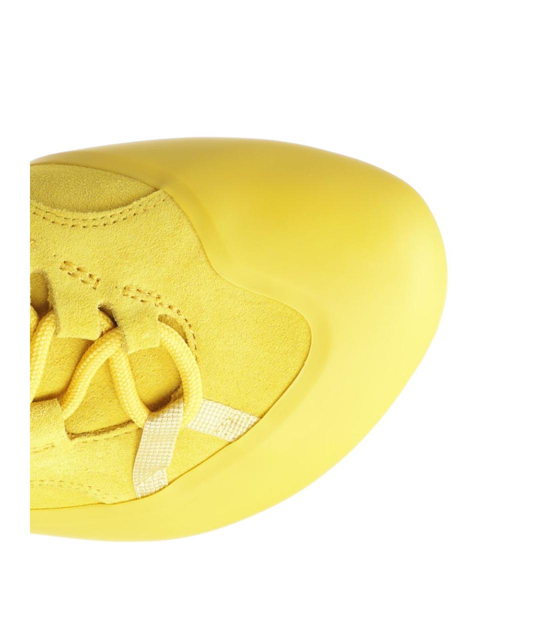 LOEWE Желтые кожаные кроссовки, фото 4