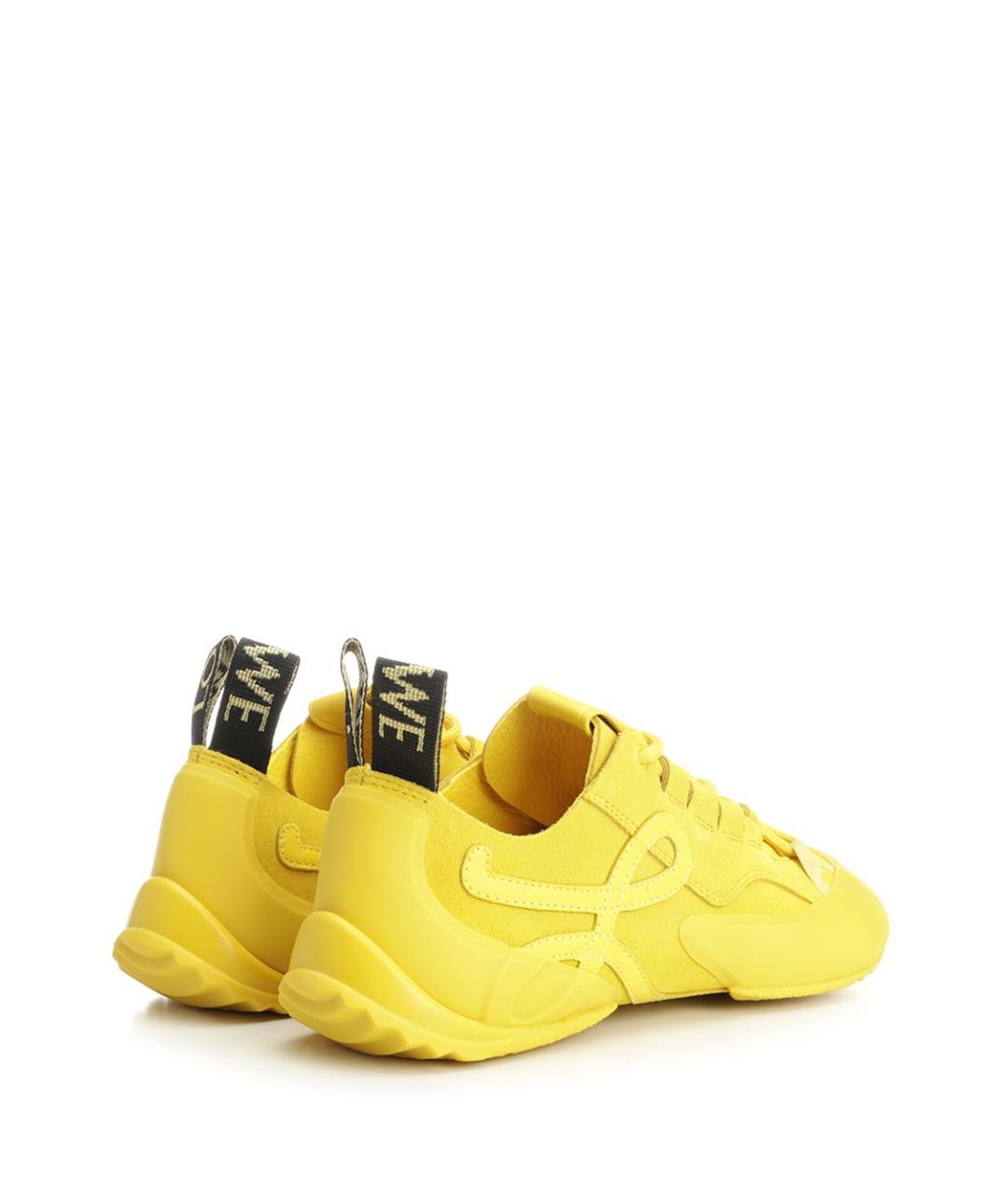 LOEWE Желтые кожаные кроссовки, фото 3