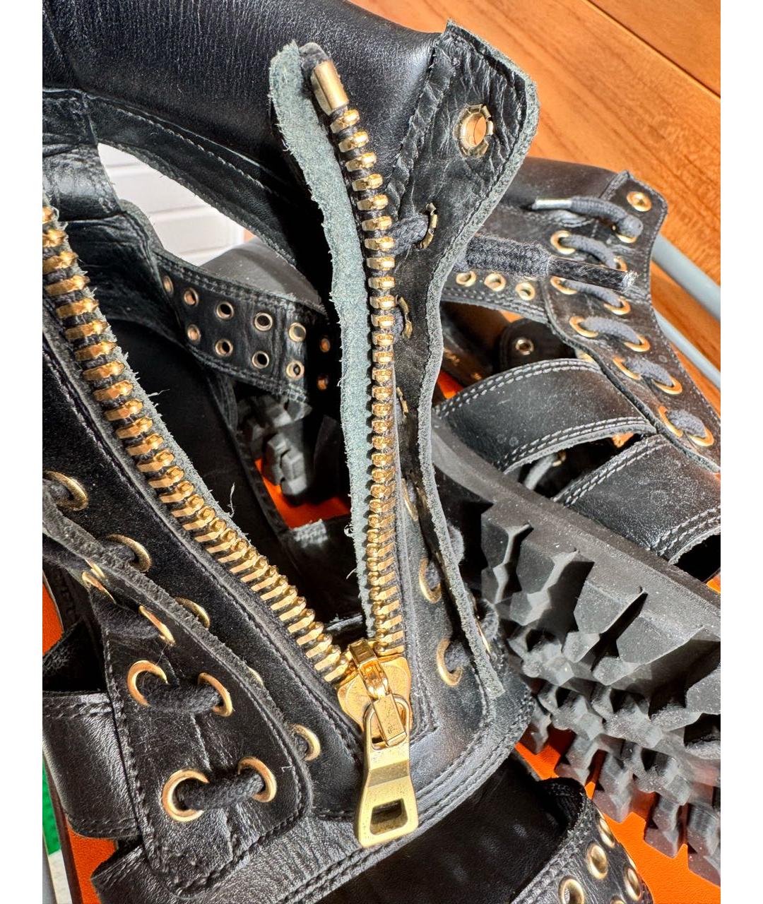 BALMAIN Черные кожаные сандалии, фото 6