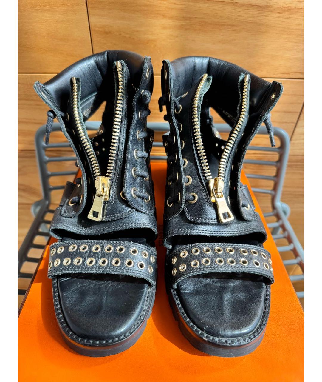 BALMAIN Черные кожаные сандалии, фото 2