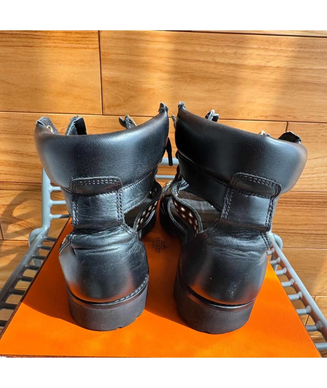 BALMAIN Черные кожаные сандалии, фото 4