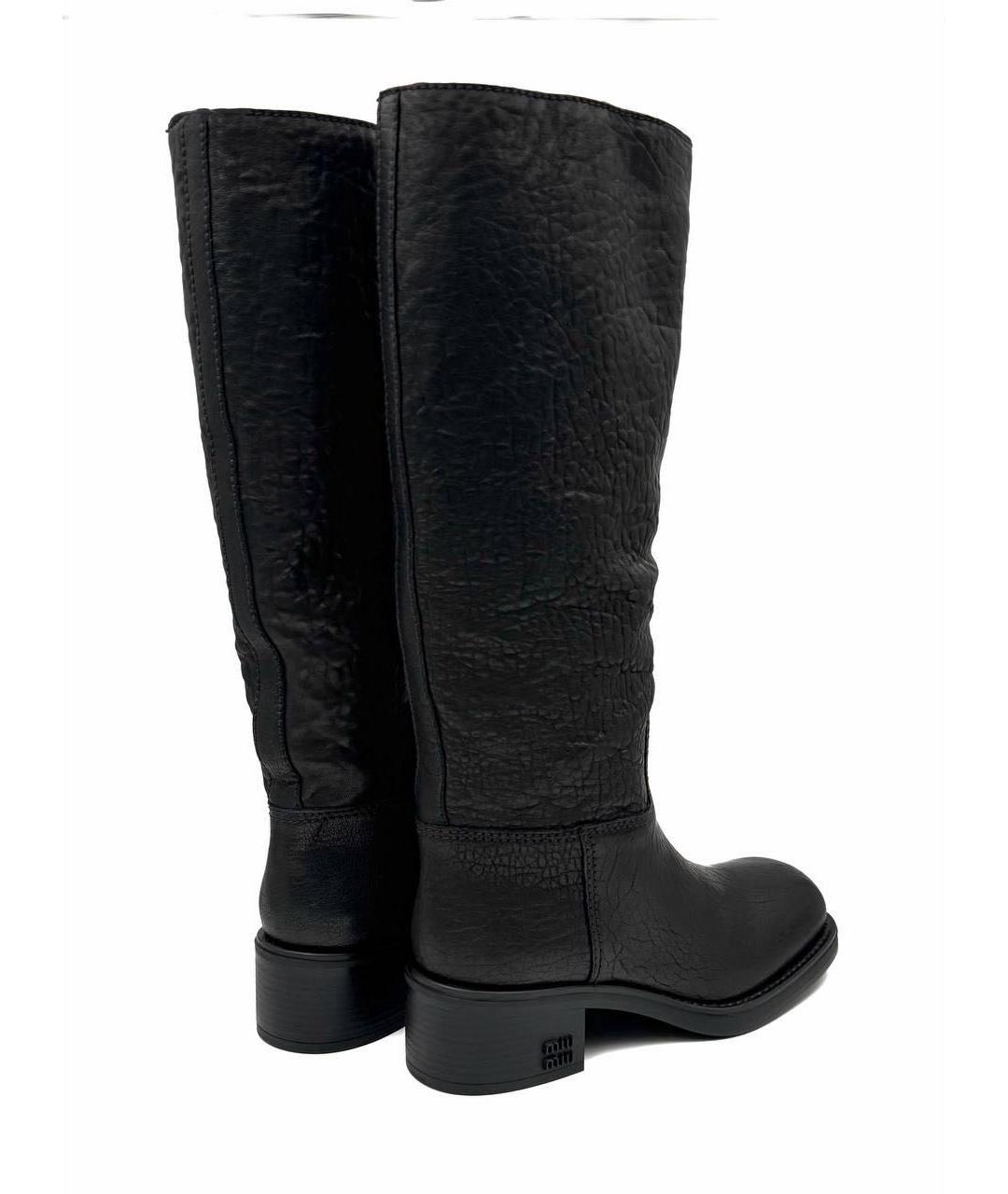 MIU MIU Черные кожаные сапоги, фото 4
