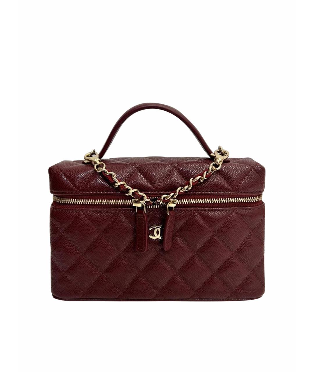 CHANEL Бордовая кожаная сумка через плечо, фото 1