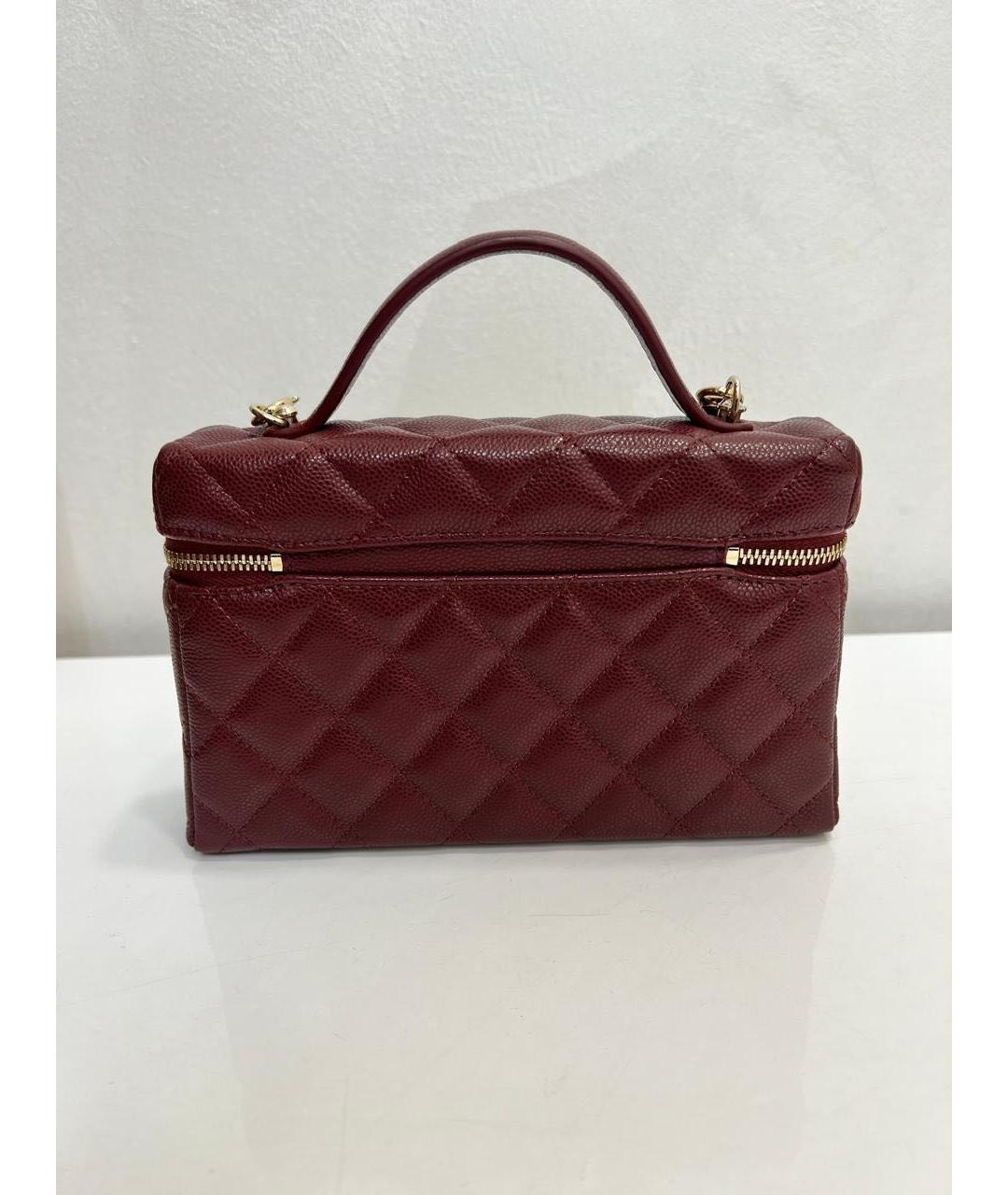 CHANEL Бордовая кожаная сумка через плечо, фото 2