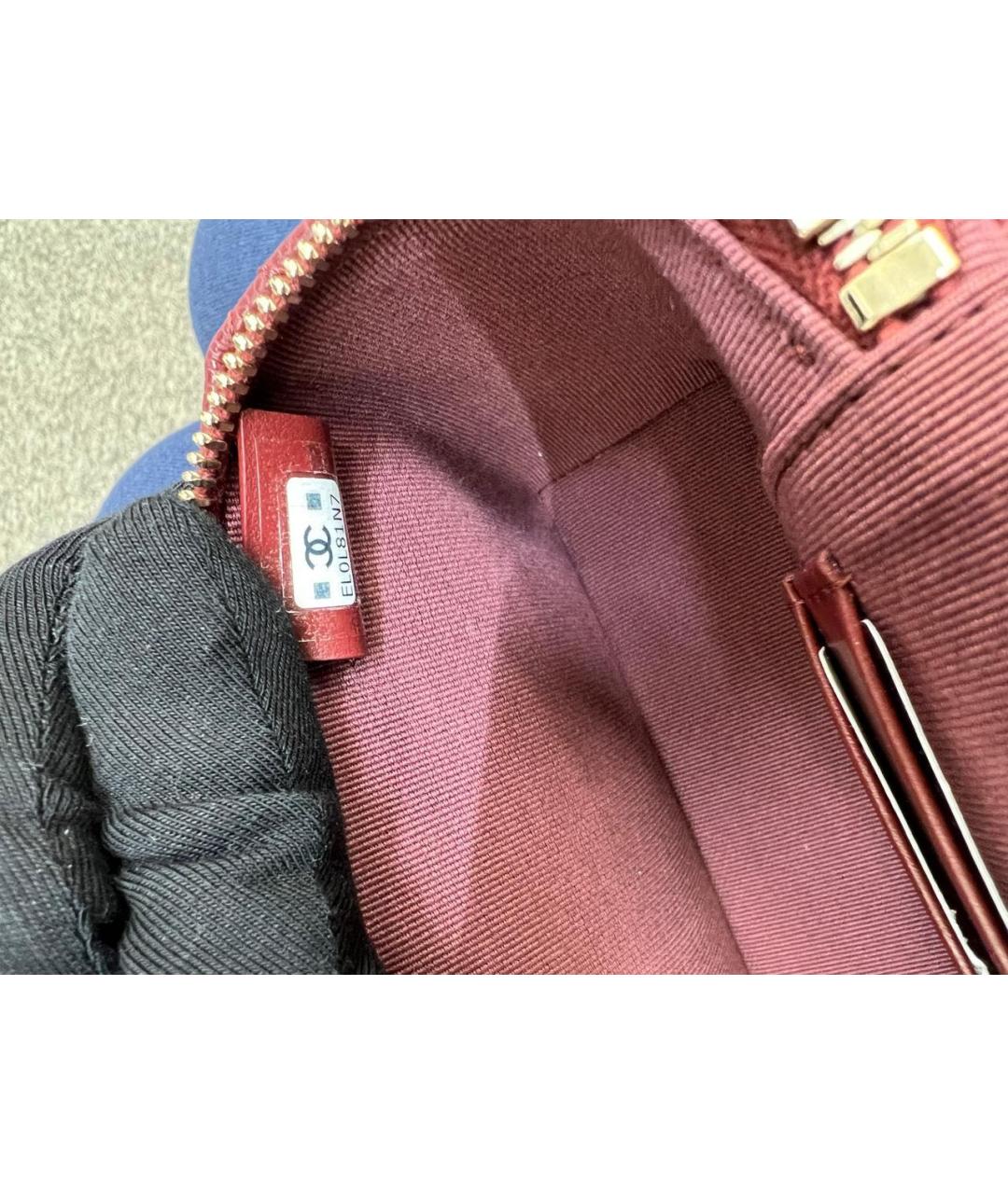 CHANEL Бордовая кожаная сумка через плечо, фото 7